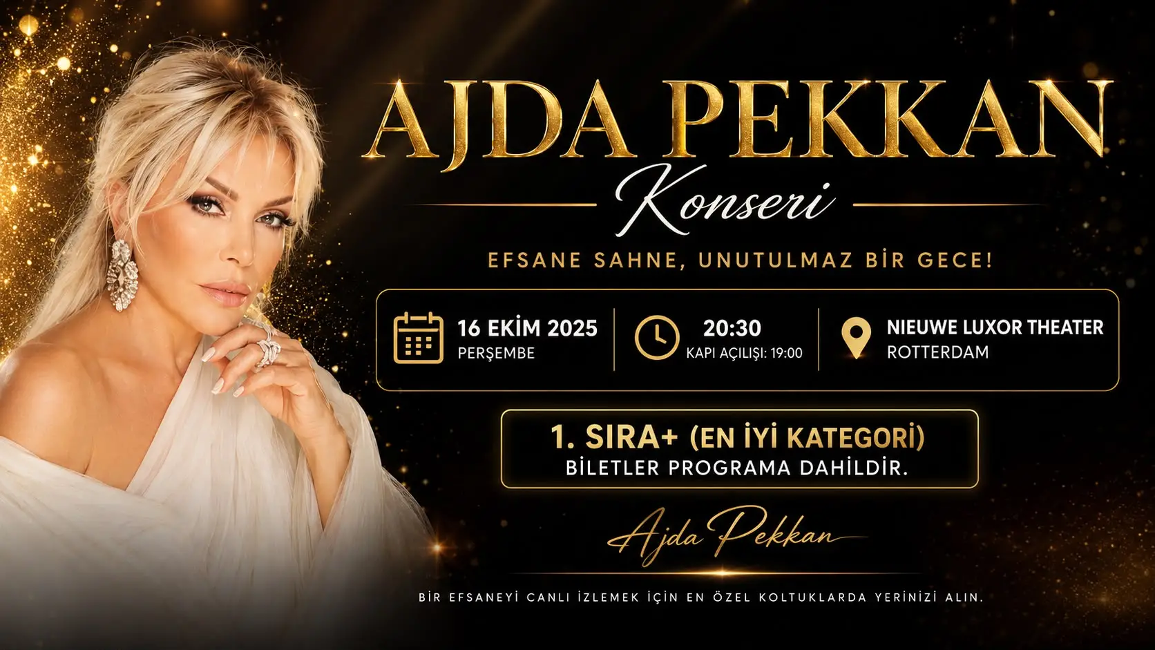 Amsterdam Ajda Pekkan Konser Turu THY ile / 3 Gece Otel Konaklamalı / İstanbul Çıkışlı - 3